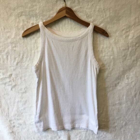 Loft White Classic Rib Tank Top - Picture 1 of 7